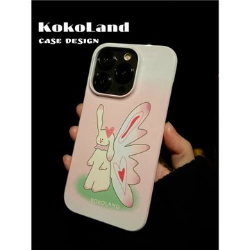 KokoLand少女粉春夏天16promax小眾手機殼ins女適用蘋果兔子兔年13原創14pro12p11