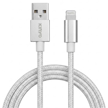 Kinyo 蘋果鋁合金編織線 USB-A12 70g  白色  1條  3m