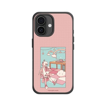 iPhone 16 SolidX 黑 - 瑟拉斯蒂歐 - 白白虹 - 初始OP晃晃腿白比手機殼殼