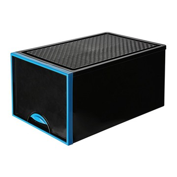 【2入組】時尚黑抽屜整理箱62*42*32.7cm 藍框 VK-729