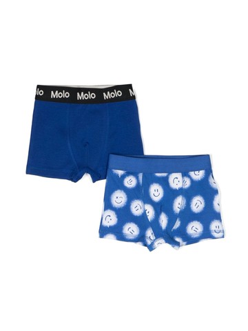 Molo - Justin organic cotton boxer briefs (set of two) - kids - Organic Cotton/Elastane - 92-98 - Blue