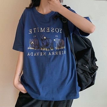 韓版寬鬆顯瘦字母短袖上衣【T542】