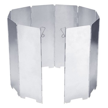 索樂生活 10片式鋁合金摺疊瓦斯爐隔熱擋風板，反射熱量 加速烹煮  銀色  1個