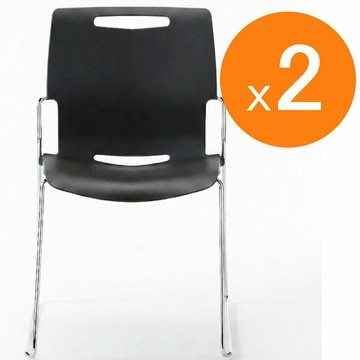 [COSCO代購6] W158728 Musical Chairs Cache 可堆疊辦公椅 黑 2組