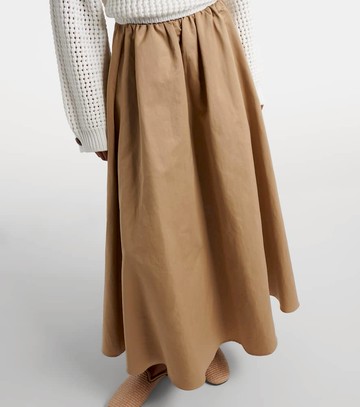 Brunello Cucinelli Cotton-blend midi skirt
