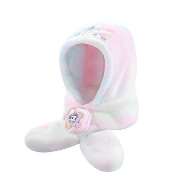 【虎兒寶】迪士尼系列 兒童絨毛保暖圍巾帽/圍脖帽 - 白雪公主 粉彩 ( DSP77308 )