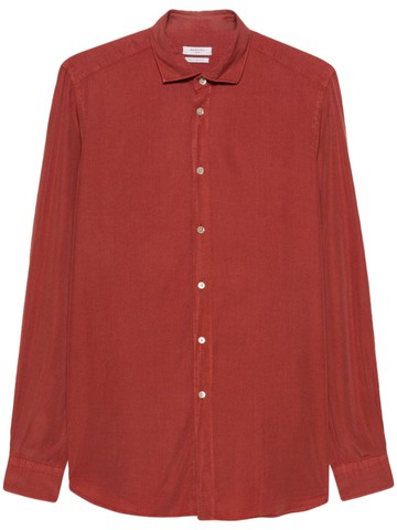 Boglioli - long-sleeve tonal stitching shirt - men - Lyocell - 42 - Red