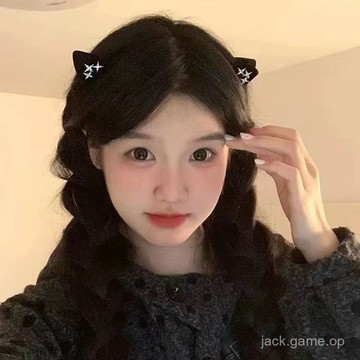 甜酷黑色絲絨貓咪耳朵髮夾子頭飾品可愛星星鋯石髮卡髮飾