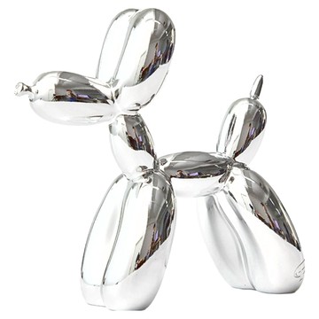 氣球狗造型擺飾  銀色  1個  大型(25 x 9 x 25cm)