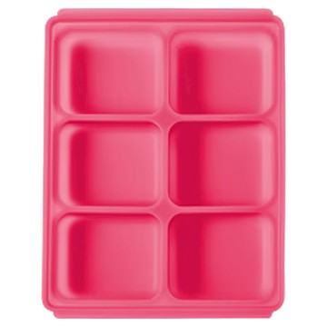 Tgm 馬卡龍白金矽膠副食品冷凍儲存分裝盒  可按使用量調節保鮮保存  適用於微波爐/洗碗機/冰箱  L  紅色  1個  45g