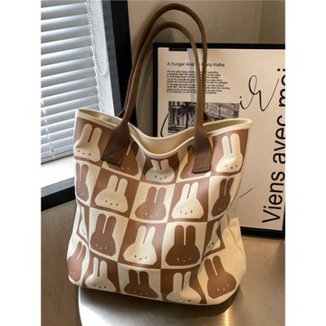 高級感帆布大包包女2025新款學生上課單肩托特包大容量通勤手提袋