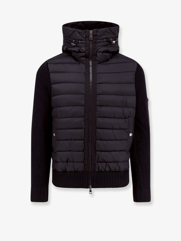 Wool blend cardigan with padded inserts - MONCLER - gender_Man