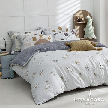 HOYACASA 恐龍星夜 特大60支銀纖維天絲兩用被套床包四件組