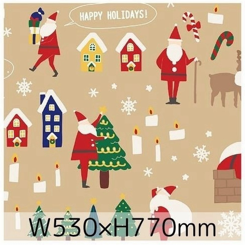 ラッピング Xmas 包装紙 コージーサンタ 1枚入 530mm 770mm おしゃれ 特別な日 クリスマス ラッピングペーパー 通販 Lineポイント最大get Lineショッピング