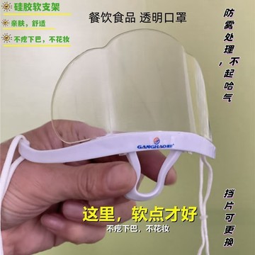 👨‍🍳 【餐飲廚師專用防飛沫面罩】 廚房炒菜硅膠透明口罩｜防口水噴嚏食品衛生透明罩 透氣不悶｜可水洗重複使用 後廚餐飲