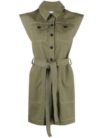 Claudie Pierlot - safari-style cotton dress - women - Cotton - 40 - Green