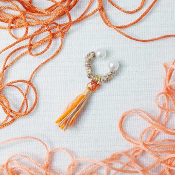 手編單耳耳骨夾 麻花桔 紅瑪瑙