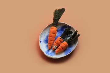 羊毛氈蔬果鑰匙圈/紅蘿蔔