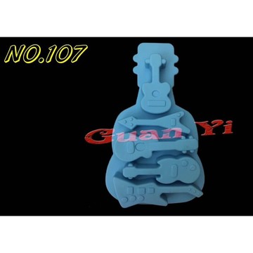 編號107.矽膠模 5孔迷你吉他巧克力模