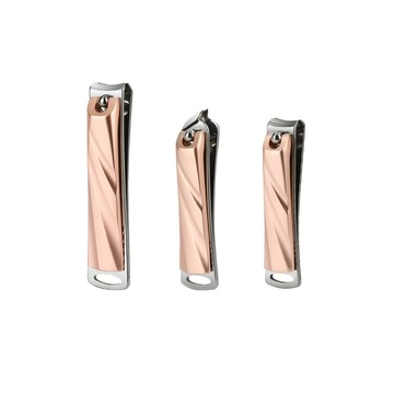 SC優選 精工麋鹿鷹嘴鉗剪刀修甲斜口指甲刀3件組 玫瑰金  1組