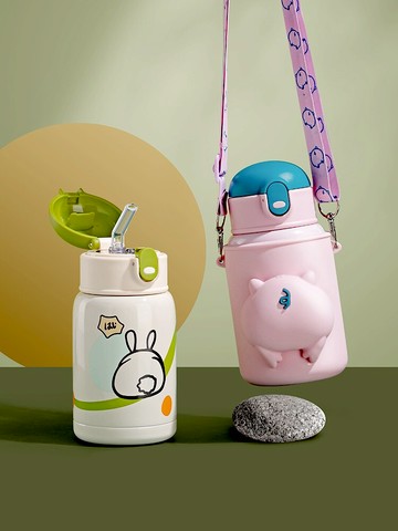 316兒童保溫杯帶吸管高顏值可愛便攜水杯幼兒園寶寶小學生男女杯