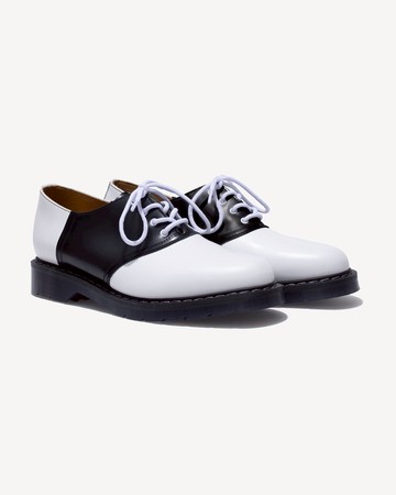 Solovair Gibson Saddle Shoes White/Black / 4