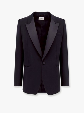 Certified wool blazer with satin lapel - SAINT LAURENT - gender_Man