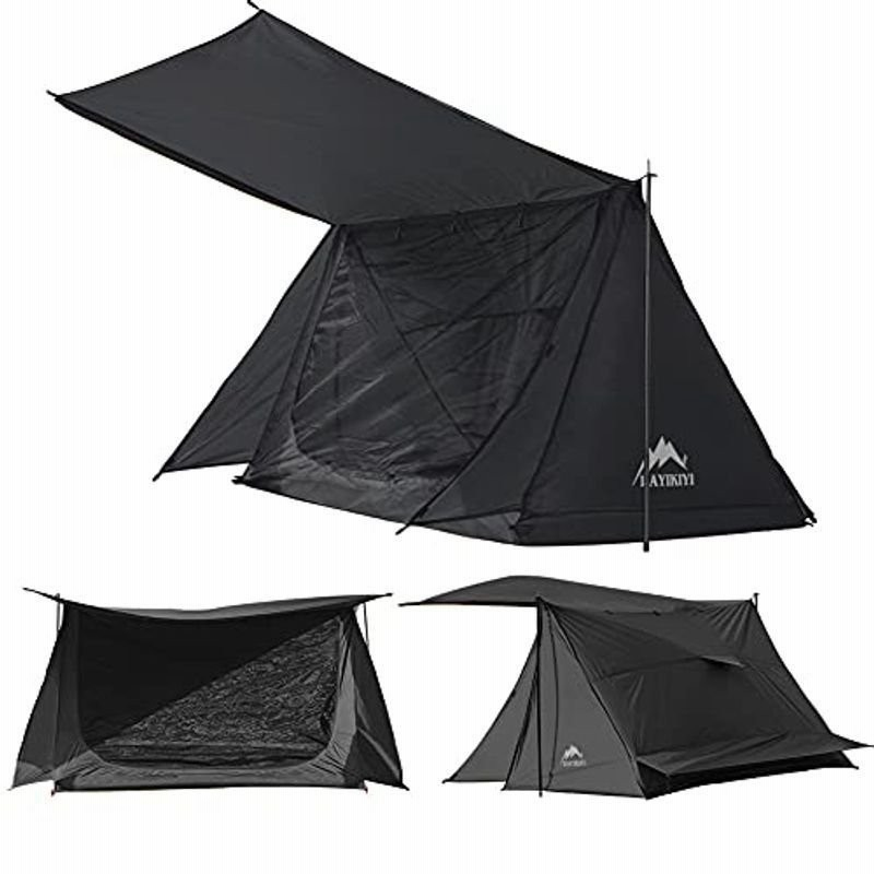 Dayikiyi パップテント ソロキャンプ メッシュインナー 軽量 ポール2本付き コンパクトテント 収納 ブラック 日本語説明書 通販 Lineポイント最大0 5 Get Lineショッピング