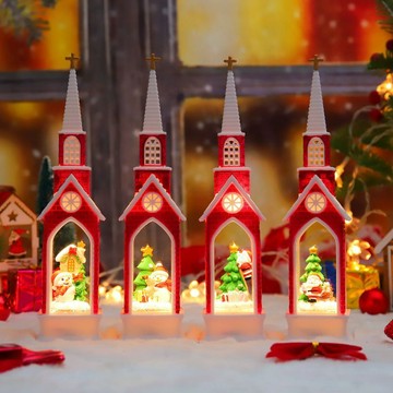 新款創意MerryChristmas城堡小夜燈臥室聖誕裝飾品廠家直銷批發