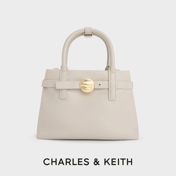 【CHARLES & KEITH】Behn 圓釦手提包｜春季新品｜快速出貨｜小CK