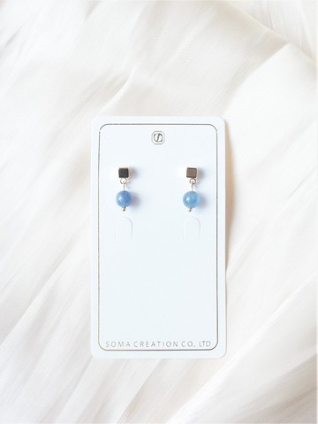 藍晶石 Kyanite 14k包金銀耳針 | 方塊 | 簡約耳環
