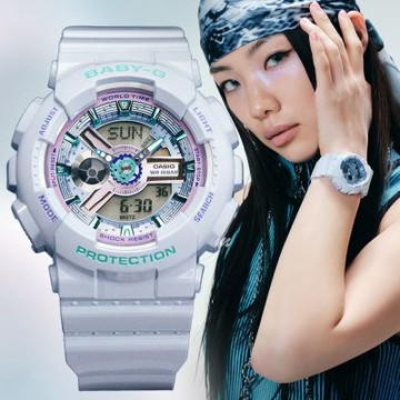 CASIO 卡西歐 BABY-G 閃耀奪目 亮面色彩 雙顯錶 女錶 送禮 禮物 推薦 BA-110MC-7A