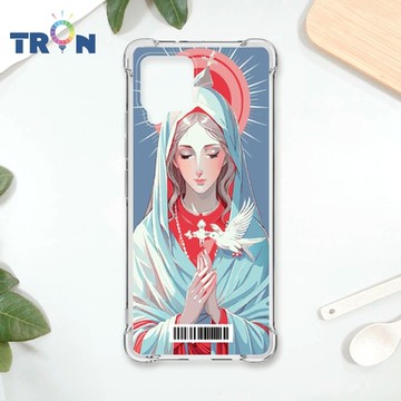 TRON 三星 A42 聖母水彩 四角防摔載具殼 軟殼 手機殼