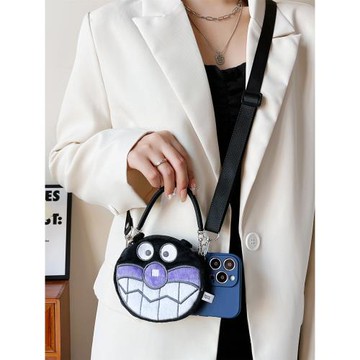 細菌小子可背斜挎Air適用蘋果17promax手機殼零錢包iphone16plus可愛毛絨15P手提包13鑰匙包一體14掛繩卡通12