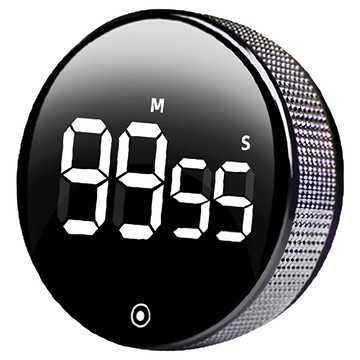 iSFun 科技時尚 旋轉吸磁烘焙烹飪定時器  1個  鉑金黑