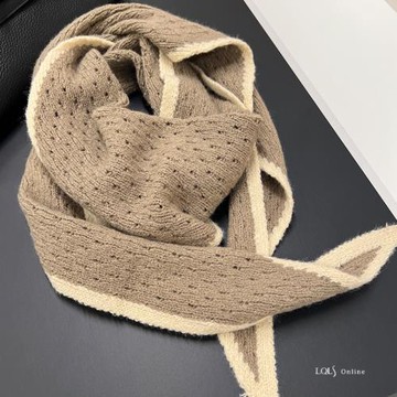 知性文藝日系優雅感針織秋冬季百搭三角圍巾披鏤空圍脖薄款女保暖