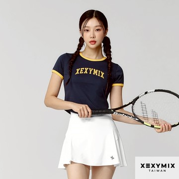 XEXYMIX 拱形文字標誌撞色滾邊短袖上衣 XTFST04J3 共4色 排汗 速乾 快乾 跑步 運動上衣 ST04J3