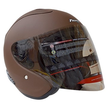 FIGHTER HELMET 普通型露臉式機車防護頭盔 含一層護目鏡 R3-A6  L  消光咖啡