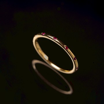 手指星系-爆發力｜紅寶石925純銀厚鍍18k真金戒指 R0027