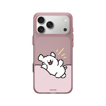iPhone 17 Pro Max Clear (相機按鈕) 晶醺玫 - Maltese線條小狗 - 線條小狗懶洋洋的午睡時光