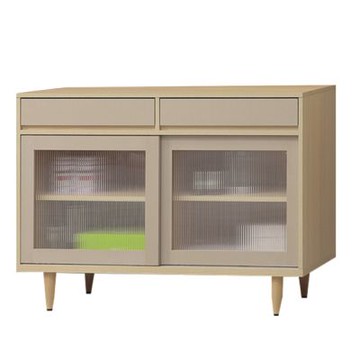 文創集 愛亞多4尺推門二抽低餐櫃-121x45x85cm免組