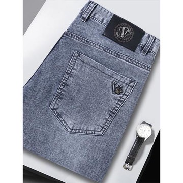 冰絲煙灰男士牛仔褲男款夏薄款寬松直筒2025新款休閑長褲子男褲潮