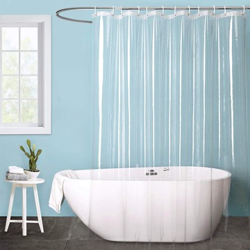 AHOYE PEVA浴簾/浴室隔簾 乾濕分離 淋浴間  180 x 180cm  透明色  1個