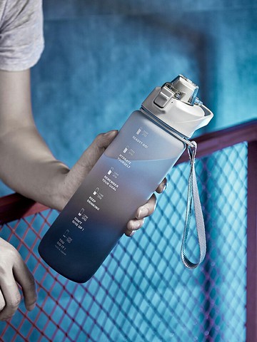 1000ml水杯大容量運動健身男生便攜耐高溫塑料水壺戶外防摔太空杯