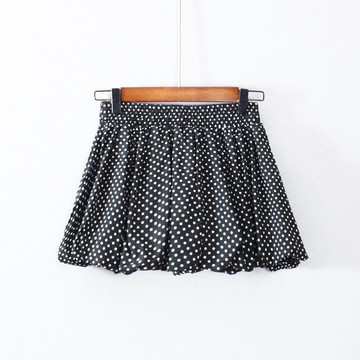 夏款女裝短褲燈籠褲中腰波點松緊腰休閑褲子時尚潮