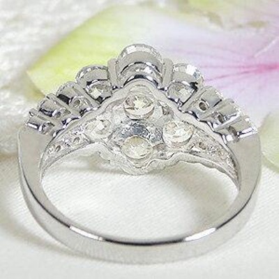 pt900 2.0ct フラワー ダイヤモンド リング レディース 指輪 刻印無料 ...