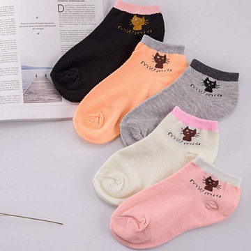 ☘ JIFU鉅釜 ☘  韓版貓咪優質棉材質 後跟防滑 短襪  隱形襪 襪子 船型襪 短襪 (X154)