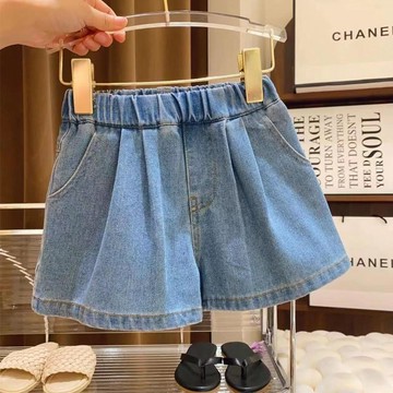 🎀biubiu童裝🎀女童牛仔短褲套裝夏季新款泡泡袖t恤上衣女寶寶洋氣牛仔褲兩件套