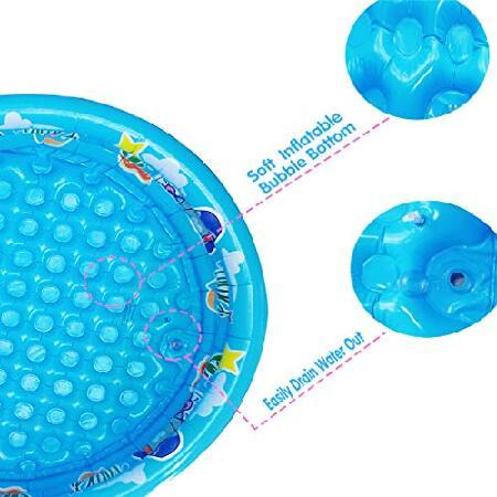 Rings Kiddie Pool for Toddler, 48 X12 ，Kids Swimming Pool, Inflatable Baby Ball Pit Pool, Small Infant Pool (Blue)