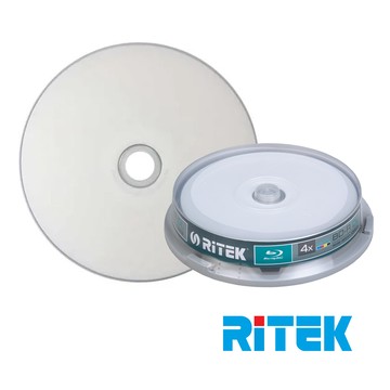RIDATA RITEK 4x BD-R DL 50GB 藍光片 珍珠白滿版可列印/50片布丁桶裝